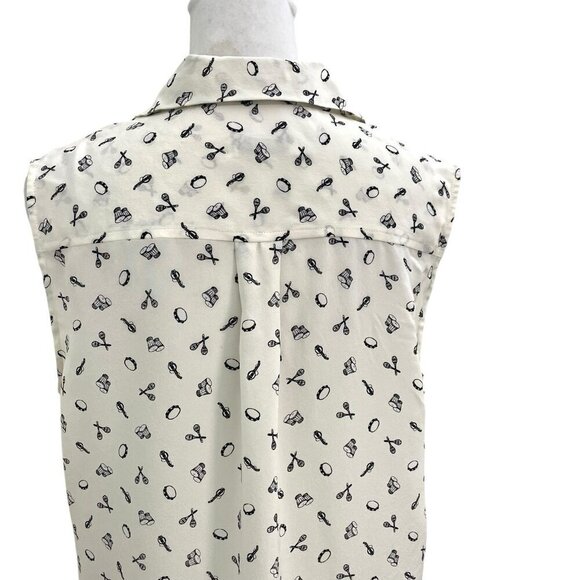EQUIPMENT 100% Silk Instrument Music Band Sleeveless Tank Blouse size Small - Picture 6 of 8